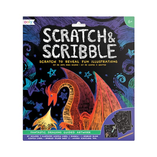OOLY Scratch &#x26; Scribble Fantastic Dragons Art Kit